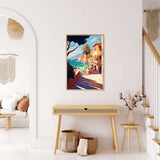 Modern living room with framed 