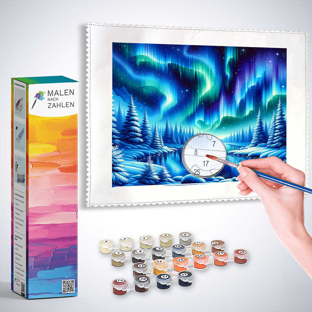 Schipper Malen Nach Zahlen Polarlichter 40x50cm - Inkl. Pinsel & Acrylfarben