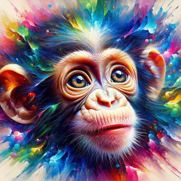 Malen nach Zahlen - Schimpansen Junges