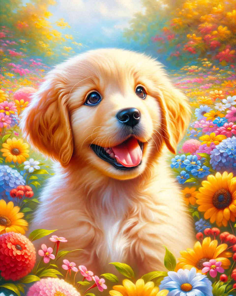 Malen nach Zahlen - Welpe, Goldenretriver