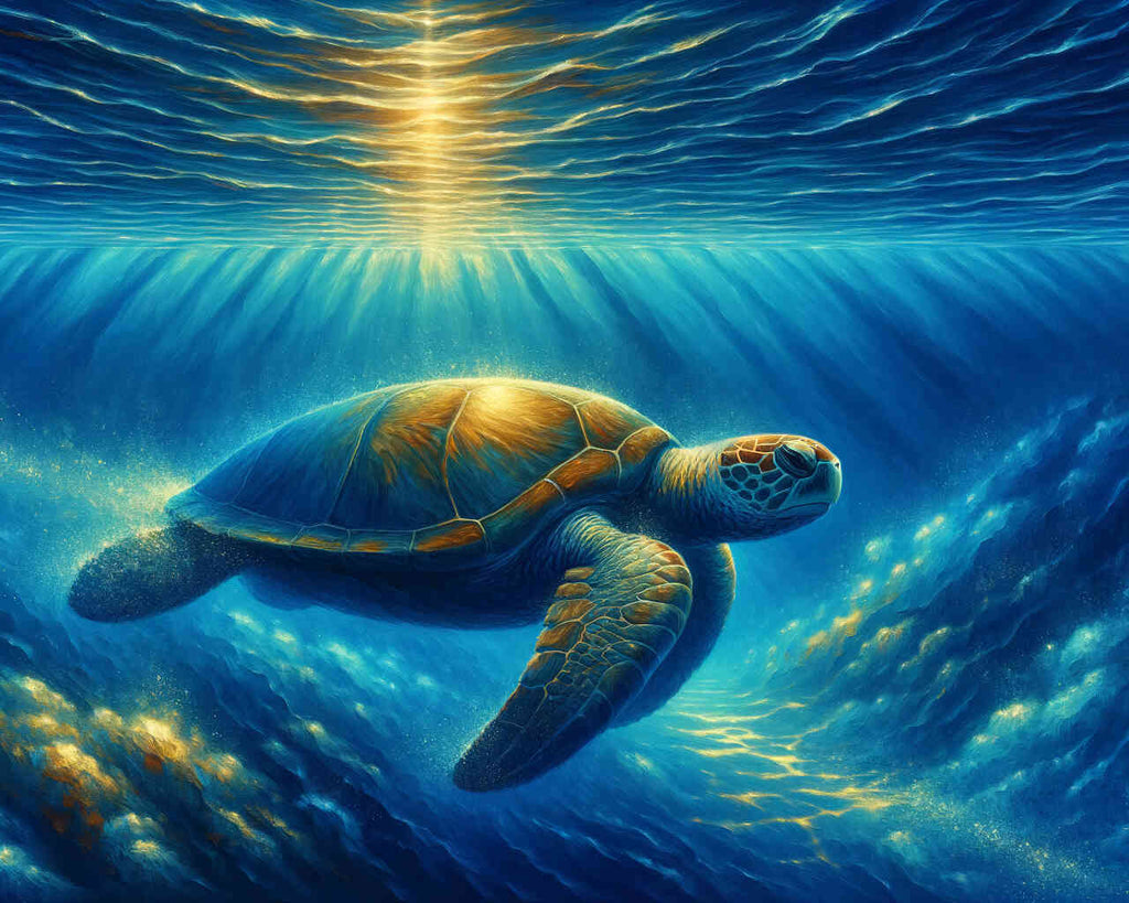 Malen nach Zahlen - Schildkröte im Ozean