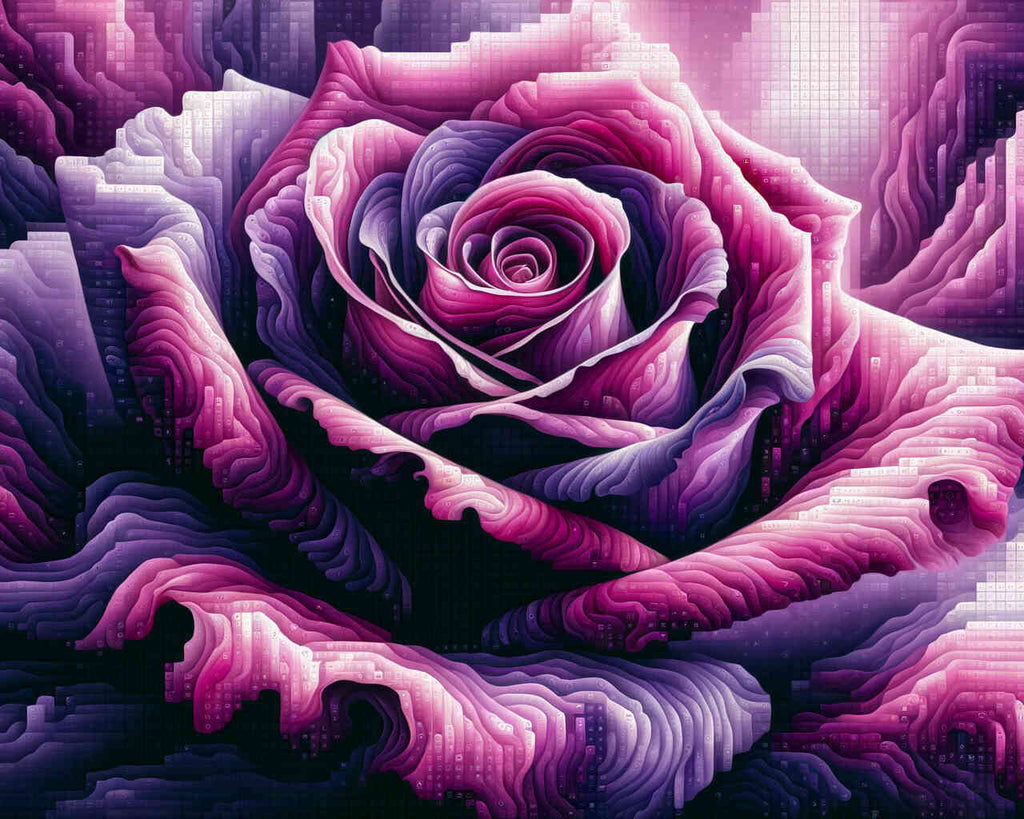Malen nach Zahlen - Violett Pinke Rose