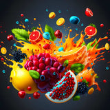 Vibrant fruit explosion in AB Diamond Painting kit featuring colorful acrylic diamonds, premium canvas, and art tools.