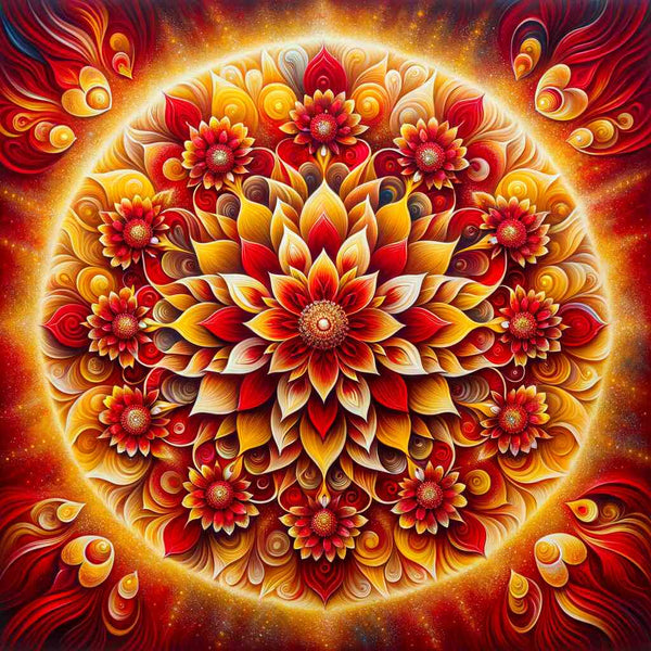 Malen nach Zahlen - Mandala rote Blume