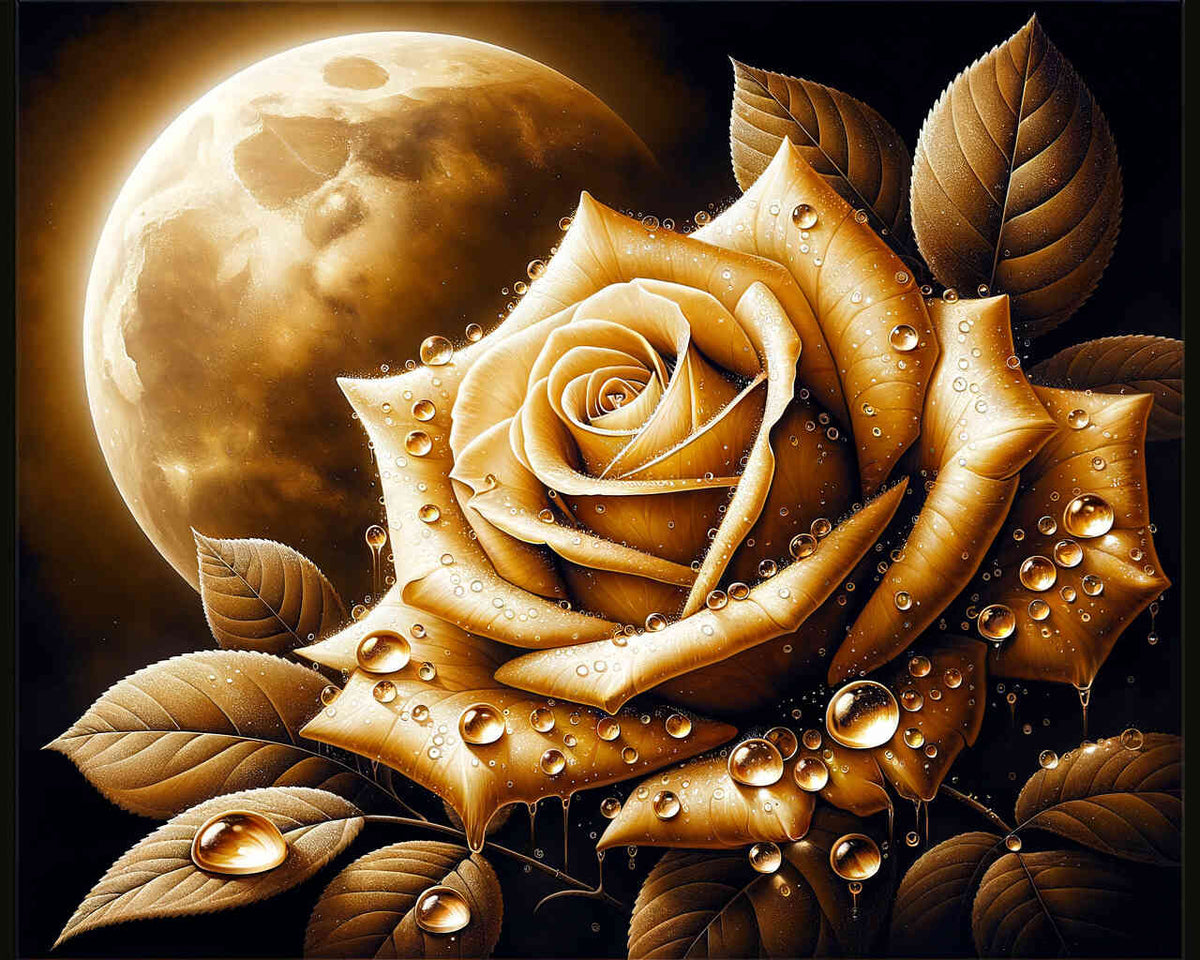 Malen nach Zahlen - Goldene Rose Wasser