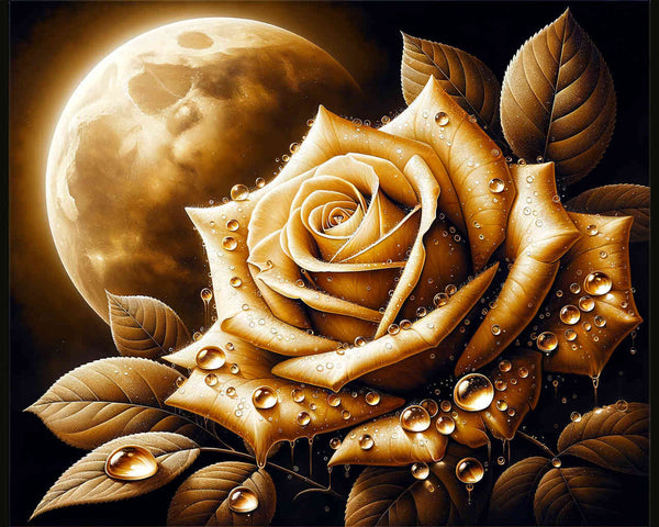 Malen nach Zahlen - Goldene Rose Wasser