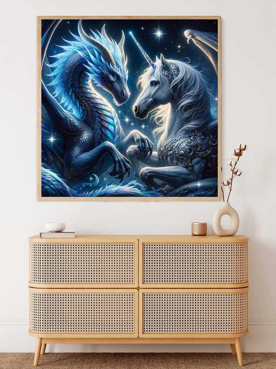 Malen nach Zahlen - Drache und Einhorn