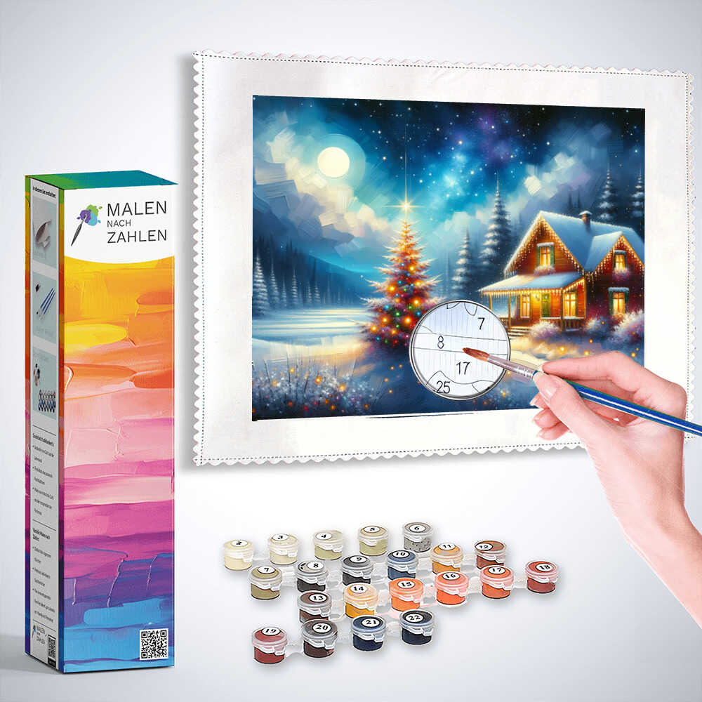 Malen nach Zahlen - Verschneites Weihnachtshaus - Jetzt kaufen