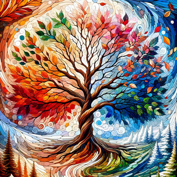 Malen nach Zahlen - Baum der Jahreszeiten