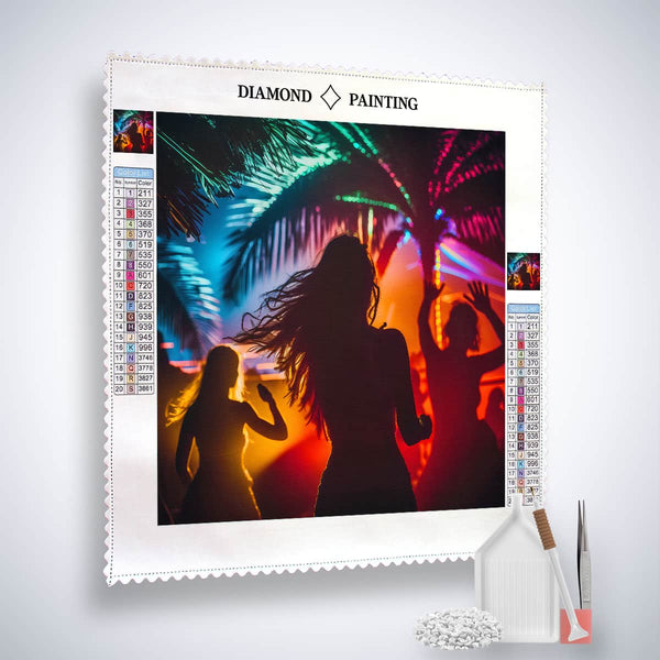 Diamond Painting Kit - Der Strandtanz - Woman Dancing on Beach at Sunset with Acrylic Diamonds and Professional Tools