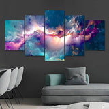 Malen nach Zahlen 5 teilig - Drachenblitz, Wolken - hochwertige Leinwand - multi5, neue_bilder