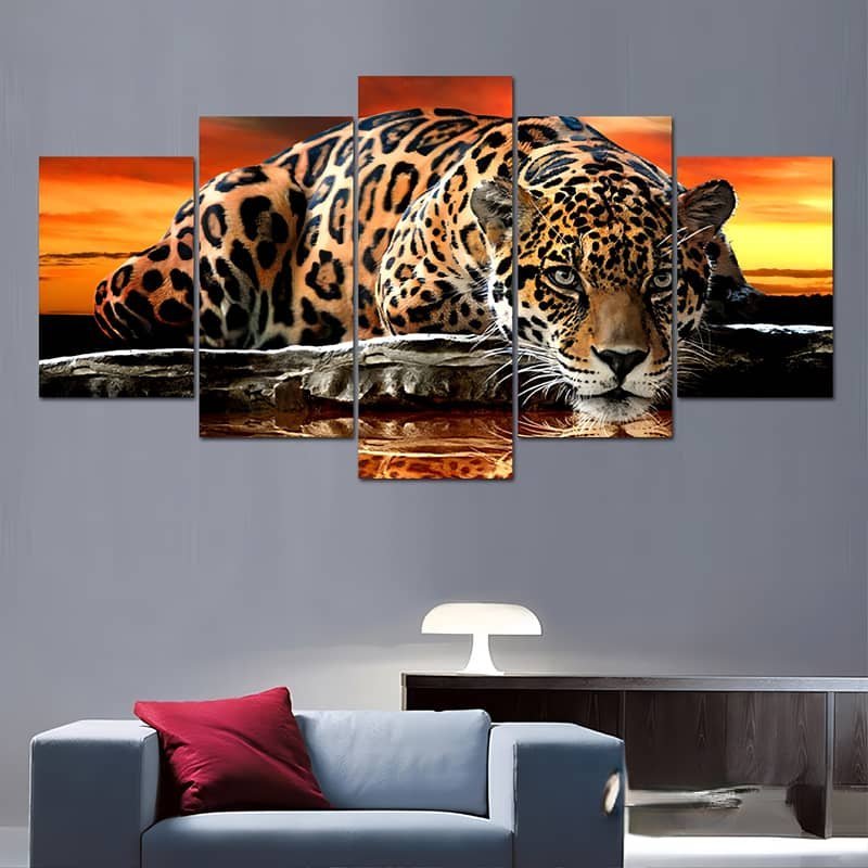 Malen Nach Zahlen Kit 'Waldtiere' Für Erwachsene & Kinder – Tiger, Leopard, Löwe Auf 40x50cm Leinwand, Inkl. Rahmen