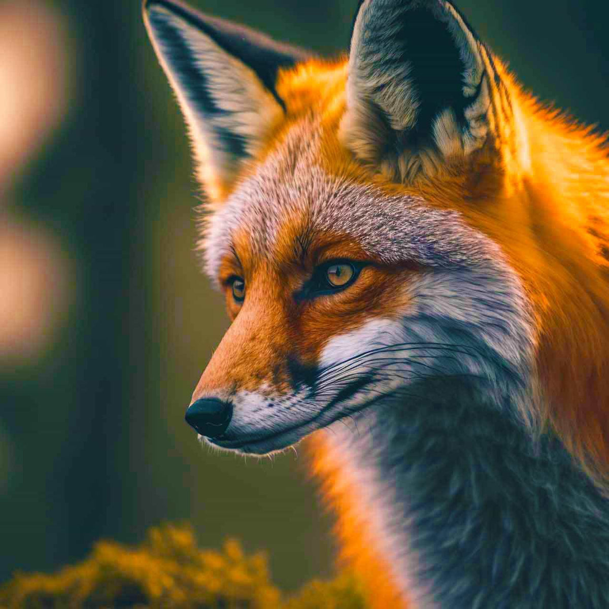 Detailed fox portrait for painting by numbers, featuring vibrant colors and realistic textures, perfect for stress-relief and relaxation.