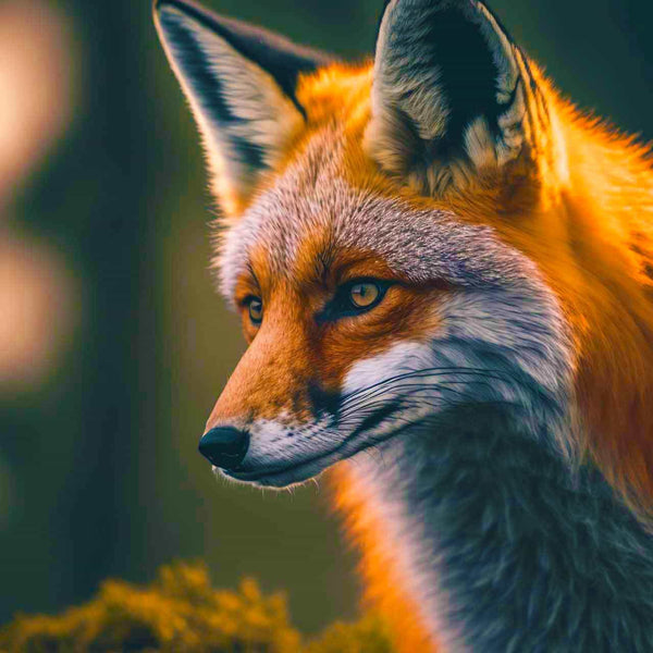 Detailed fox portrait for painting by numbers, featuring vibrant colors and realistic textures, perfect for stress-relief and relaxation.